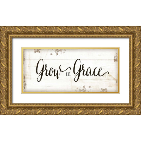 Grow in Grace Gold Ornate Wood Framed Art Print with Double Matting by Pugh, Jennifer