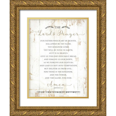 The Lords Prayer Gold Ornate Wood Framed Art Print with Double Matting by Pugh, Jennifer