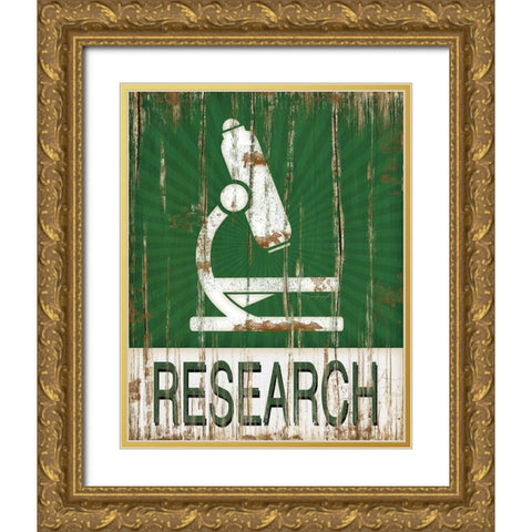 Research Gold Ornate Wood Framed Art Print with Double Matting by Pugh, Jennifer
