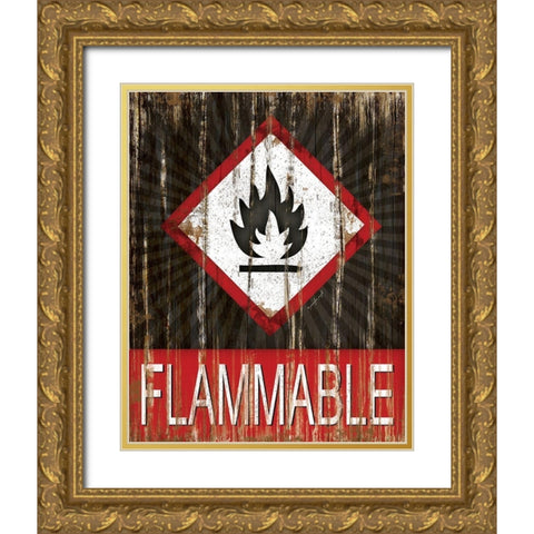 Flammable Gold Ornate Wood Framed Art Print with Double Matting by Pugh, Jennifer