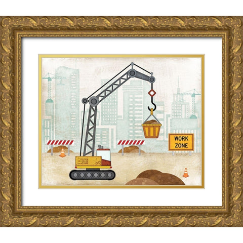 Crane Gold Ornate Wood Framed Art Print with Double Matting by Pugh, Jennifer