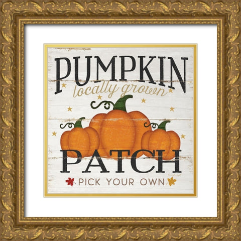 Pumpkin Patch Gold Ornate Wood Framed Art Print with Double Matting by Pugh, Jennifer