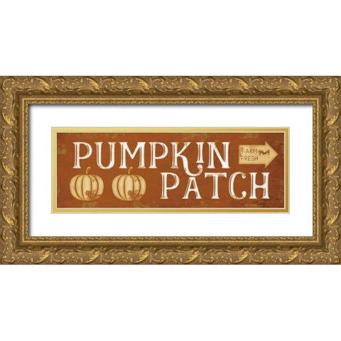 Pumpkin Patch Gold Ornate Wood Framed Art Print with Double Matting by Pugh, Jennifer