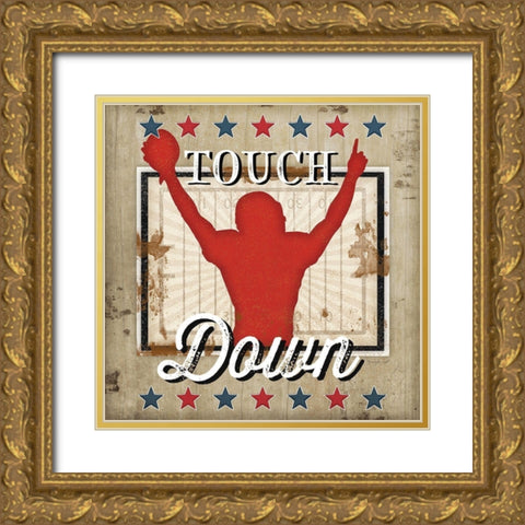 Football IV Gold Ornate Wood Framed Art Print with Double Matting by Pugh, Jennifer