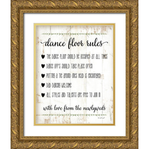 Dance Floor Rules Gold Ornate Wood Framed Art Print with Double Matting by Pugh, Jennifer