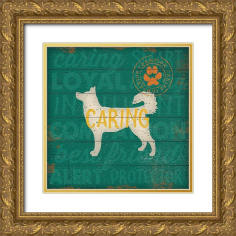 Caring Dog Gold Ornate Wood Framed Art Print with Double Matting by Pugh, Jennifer