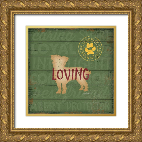 Loving Dog Gold Ornate Wood Framed Art Print with Double Matting by Pugh, Jennifer