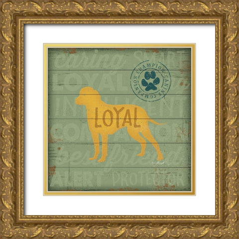 Loyal Dog Gold Ornate Wood Framed Art Print with Double Matting by Pugh, Jennifer