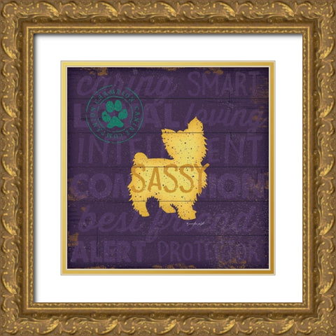 Sassy Dog Gold Ornate Wood Framed Art Print with Double Matting by Pugh, Jennifer