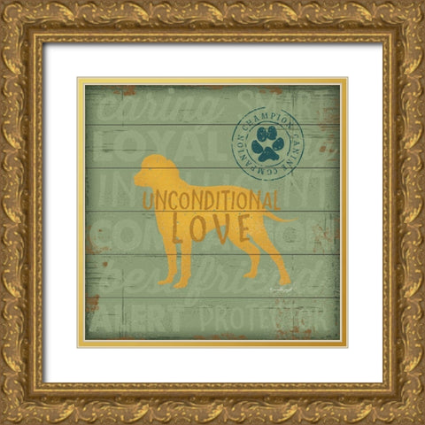 Unconditional Love Dog Gold Ornate Wood Framed Art Print with Double Matting by Pugh, Jennifer