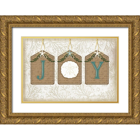 Coastal Christmas Joy II Gold Ornate Wood Framed Art Print with Double Matting by Pugh, Jennifer