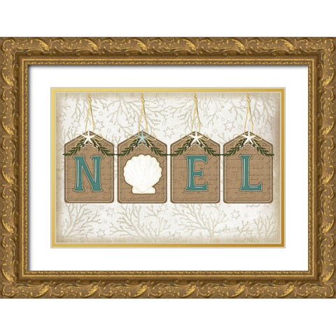 Coastal Christmas Noel II Gold Ornate Wood Framed Art Print with Double Matting by Pugh, Jennifer