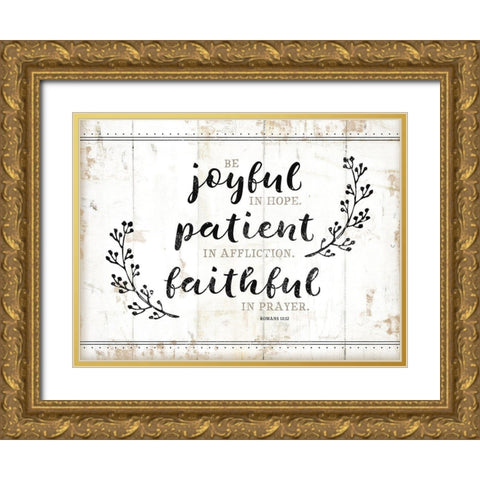 Be Joyful Gold Ornate Wood Framed Art Print with Double Matting by Pugh, Jennifer