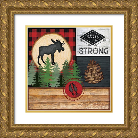 Stay Strong Gold Ornate Wood Framed Art Print with Double Matting by Pugh, Jennifer