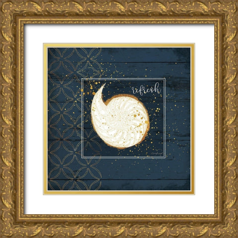 Refresh Shell Gold Ornate Wood Framed Art Print with Double Matting by Pugh, Jennifer