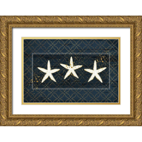 Starfish Gold Ornate Wood Framed Art Print with Double Matting by Pugh, Jennifer