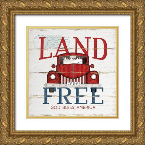 Land of the Free Gold Ornate Wood Framed Art Print with Double Matting by Pugh, Jennifer