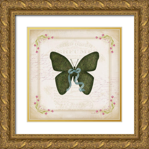 Butterfly Gold Ornate Wood Framed Art Print with Double Matting by Pugh, Jennifer