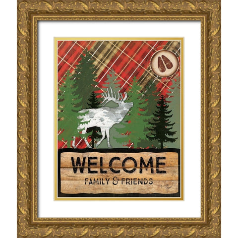 Cabin Welcome Plaid II Gold Ornate Wood Framed Art Print with Double Matting by Pugh, Jennifer