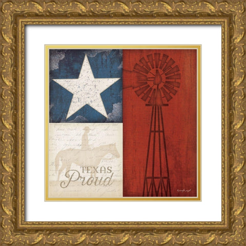 Texas Proud Gold Ornate Wood Framed Art Print with Double Matting by Pugh, Jennifer