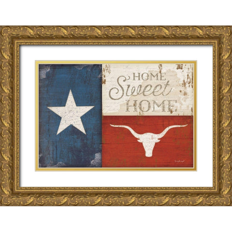 Home Sweet Home Gold Ornate Wood Framed Art Print with Double Matting by Pugh, Jennifer