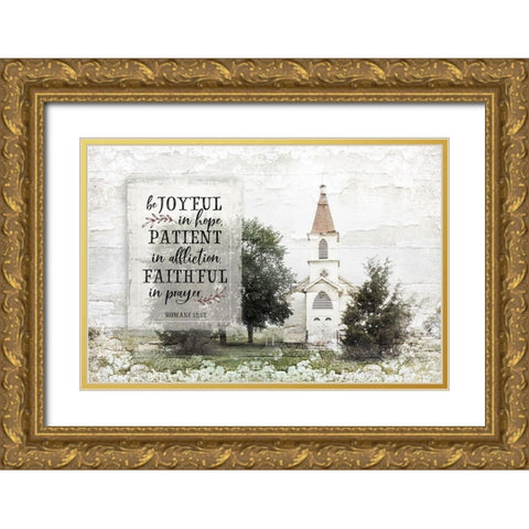 Be Joyful Gold Ornate Wood Framed Art Print with Double Matting by Pugh, Jennifer