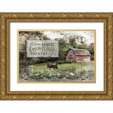 Farm, Family, Country Gold Ornate Wood Framed Art Print with Double Matting by Pugh, Jennifer