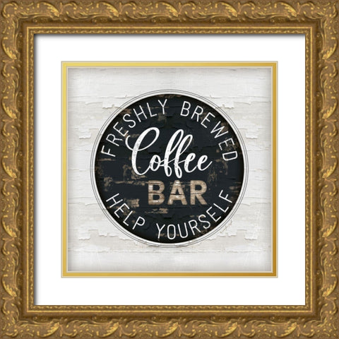 Coffee Bar Gold Ornate Wood Framed Art Print with Double Matting by Pugh, Jennifer