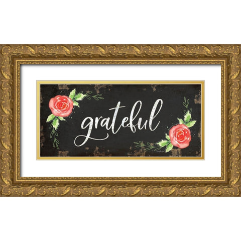 Grateful Gold Ornate Wood Framed Art Print with Double Matting by Pugh, Jennifer