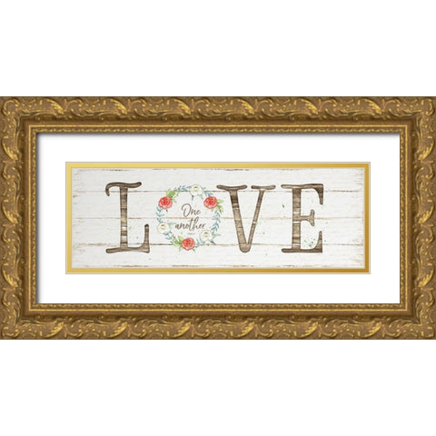 Love Gold Ornate Wood Framed Art Print with Double Matting by Pugh, Jennifer