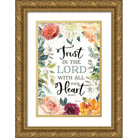 Trust in the Lord Gold Ornate Wood Framed Art Print with Double Matting by Pugh, Jennifer