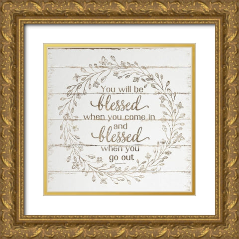 You Will Be Blessed Gold Ornate Wood Framed Art Print with Double Matting by Pugh, Jennifer