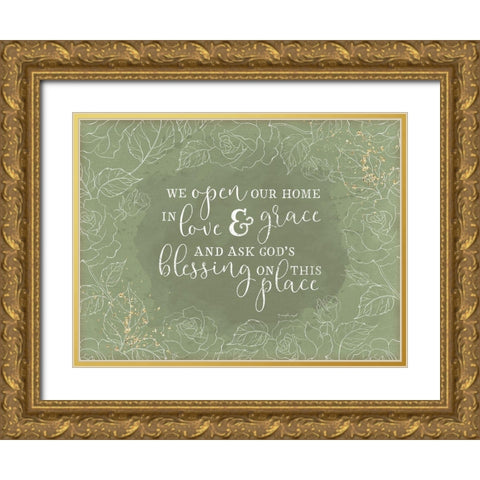We Open Our Homes Gold Ornate Wood Framed Art Print with Double Matting by Pugh, Jennifer