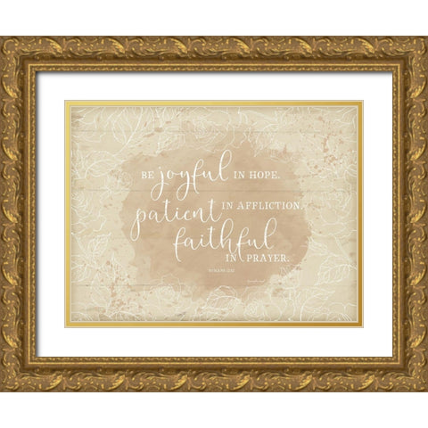 Be Joyful Romans II Gold Ornate Wood Framed Art Print with Double Matting by Pugh, Jennifer