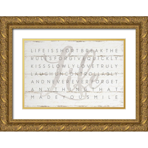Life Is Gold Ornate Wood Framed Art Print with Double Matting by Pugh, Jennifer