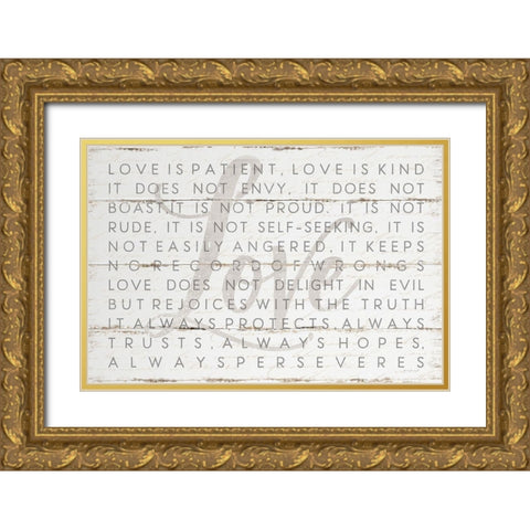 Love Is Gold Ornate Wood Framed Art Print with Double Matting by Pugh, Jennifer