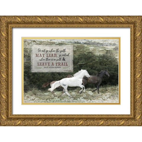 Leave a Trail Gold Ornate Wood Framed Art Print with Double Matting by Pugh, Jennifer