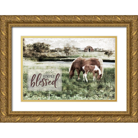 Simply Blessed Gold Ornate Wood Framed Art Print with Double Matting by Pugh, Jennifer