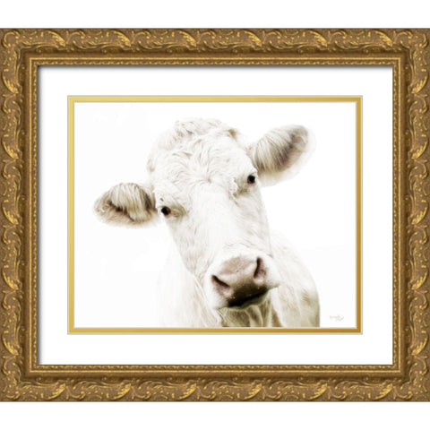 Cow V Gold Ornate Wood Framed Art Print with Double Matting by Pugh, Jennifer
