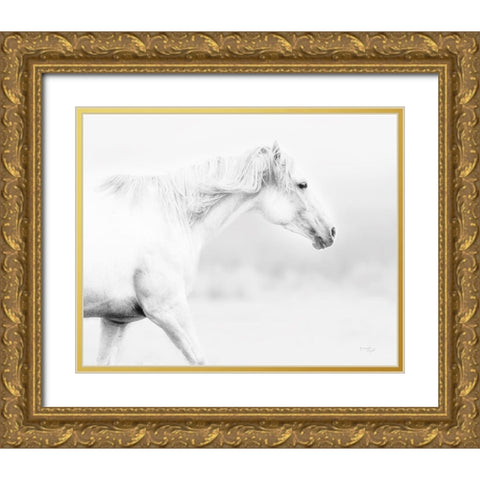 Horse Gold Ornate Wood Framed Art Print with Double Matting by Pugh, Jennifer