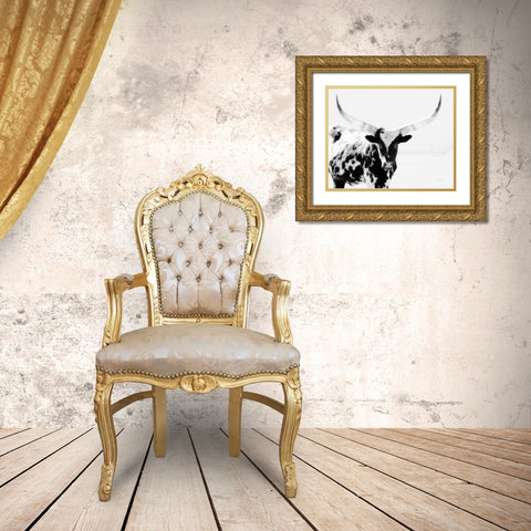 Longhorn II Gold Ornate Wood Framed Art Print with Double Matting by Pugh, Jennifer