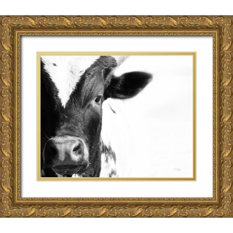 Cow VI Gold Ornate Wood Framed Art Print with Double Matting by Pugh, Jennifer