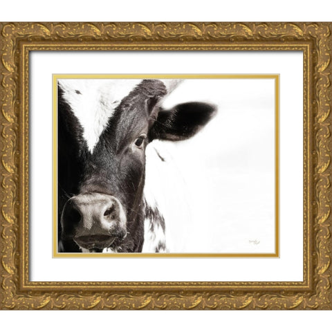 Cow VII Gold Ornate Wood Framed Art Print with Double Matting by Pugh, Jennifer
