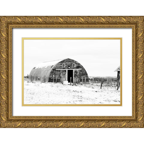 Barn III Gold Ornate Wood Framed Art Print with Double Matting by Pugh, Jennifer