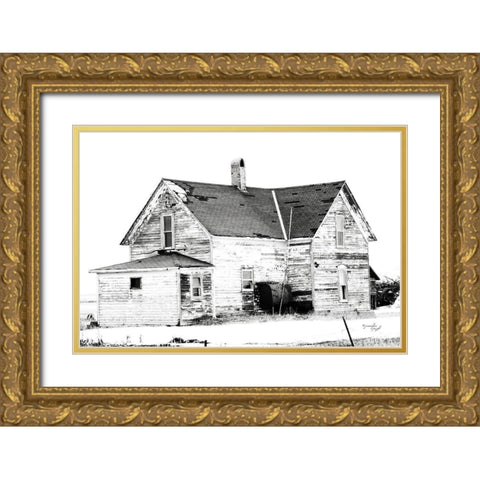 Old House Gold Ornate Wood Framed Art Print with Double Matting by Pugh, Jennifer