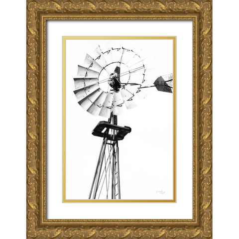 Windmill V Gold Ornate Wood Framed Art Print with Double Matting by Pugh, Jennifer
