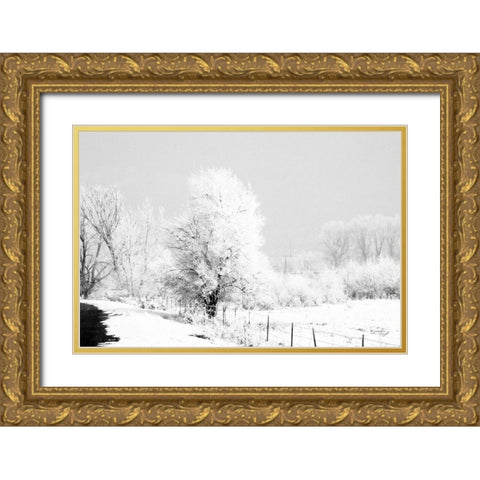 Winter Scene Gold Ornate Wood Framed Art Print with Double Matting by Pugh, Jennifer