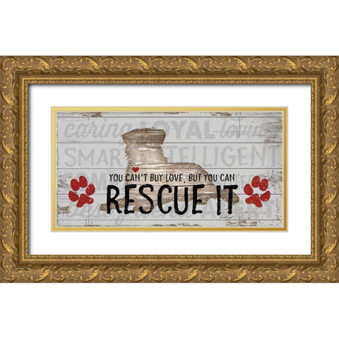 You Cant Buy Love - Dog Gold Ornate Wood Framed Art Print with Double Matting by Pugh, Jennifer