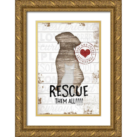 Rescue them All Gold Ornate Wood Framed Art Print with Double Matting by Pugh, Jennifer