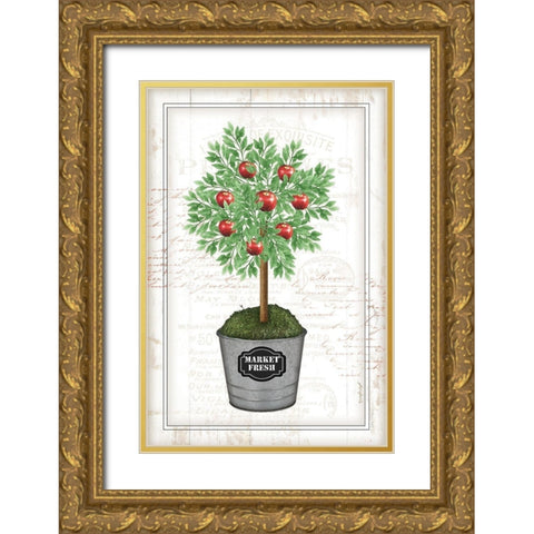 Apple Topiary Gold Ornate Wood Framed Art Print with Double Matting by Pugh, Jennifer